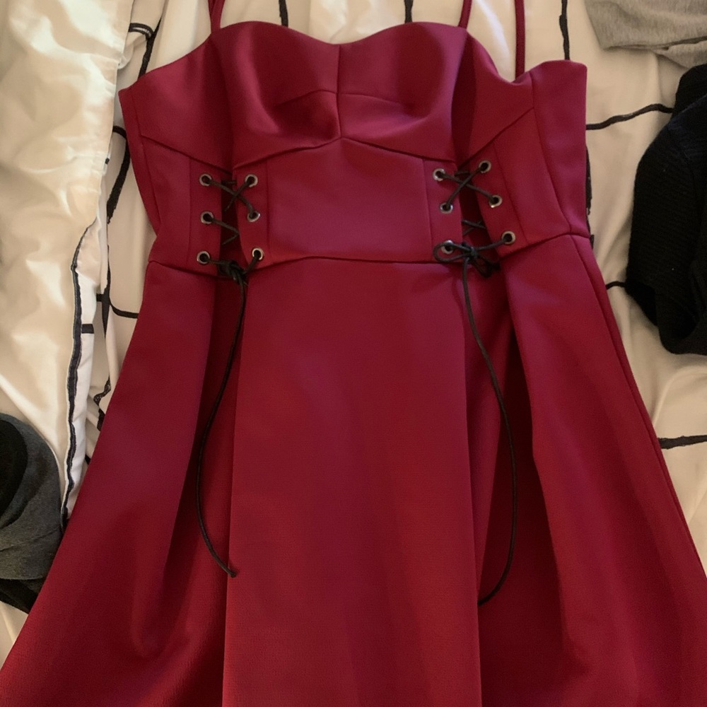short red dress perfect for a school dance!